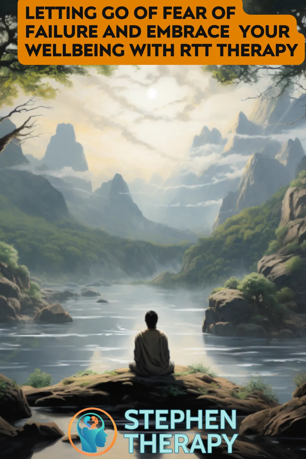 Woman sitting meditating and finding inner peace